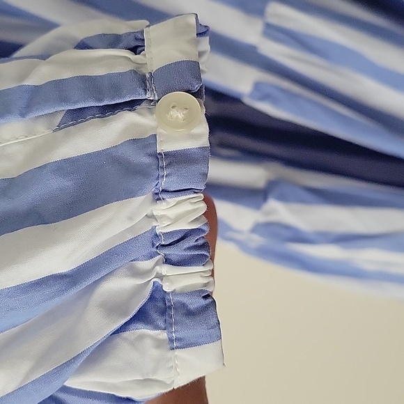 J. Crew Women's Tiered Popover Dress in Striped Cotton Poplin- Size S - Picture 4 of 15